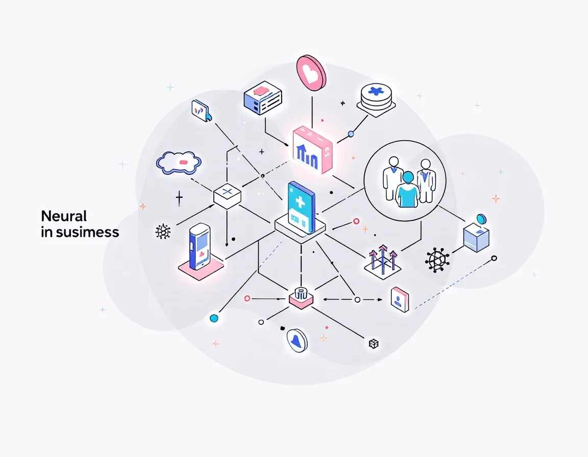 Infographie montrant l'utilisation de chatbots IA dans différents secteurs d'activité avec icônes représentant commerce électronique, santé, éducation, banque, immobilier et services, chacun avec ses cas d'usage spécifiques