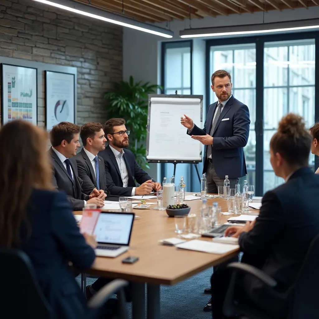 Salle de réunion PME française discutant d'investissement automatisation