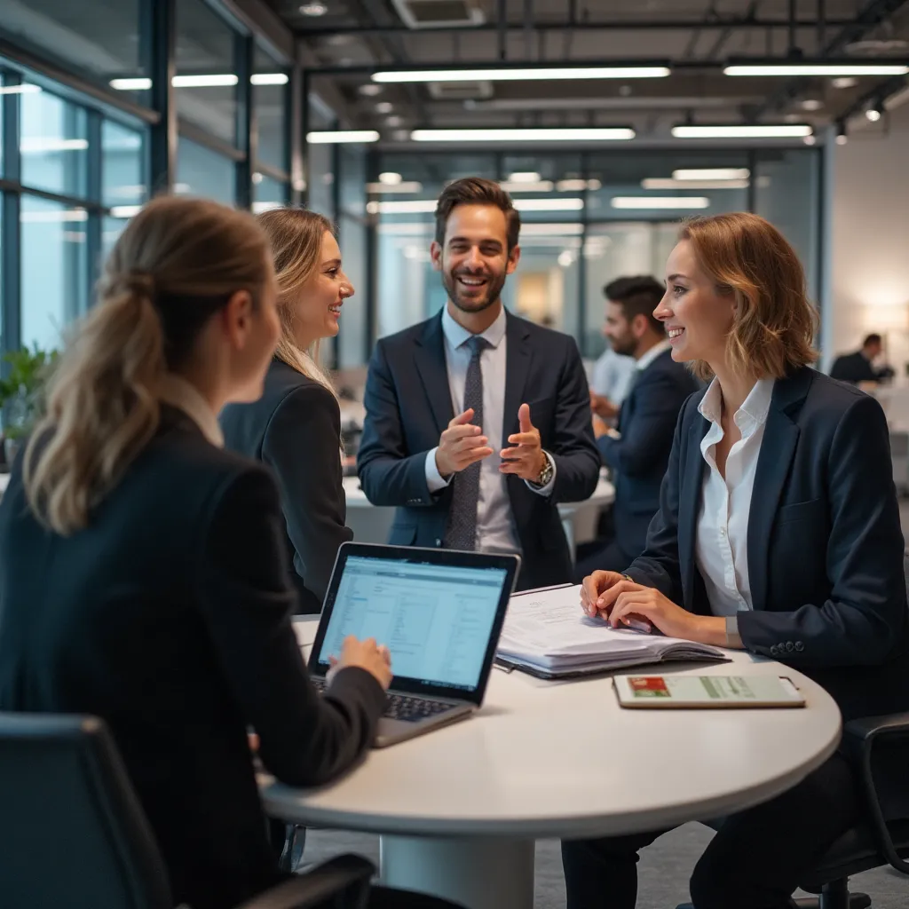 Managers français célébrant des résultats exceptionnels d'automatisation IA